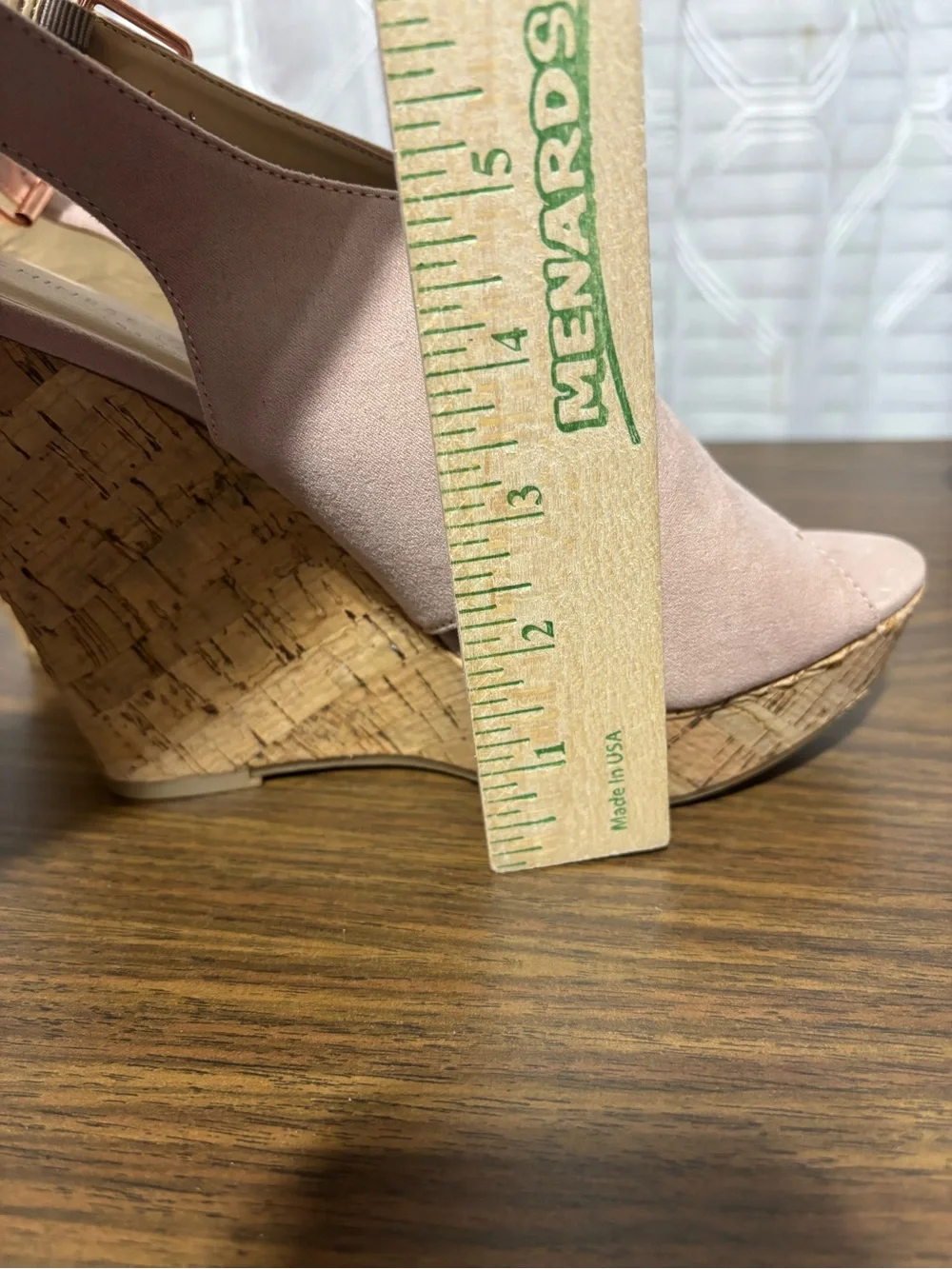 Chinese Laundry 8.5 Women’s Blush Pink Cork Wedge Slingback Sandals NWOT “MYYA”